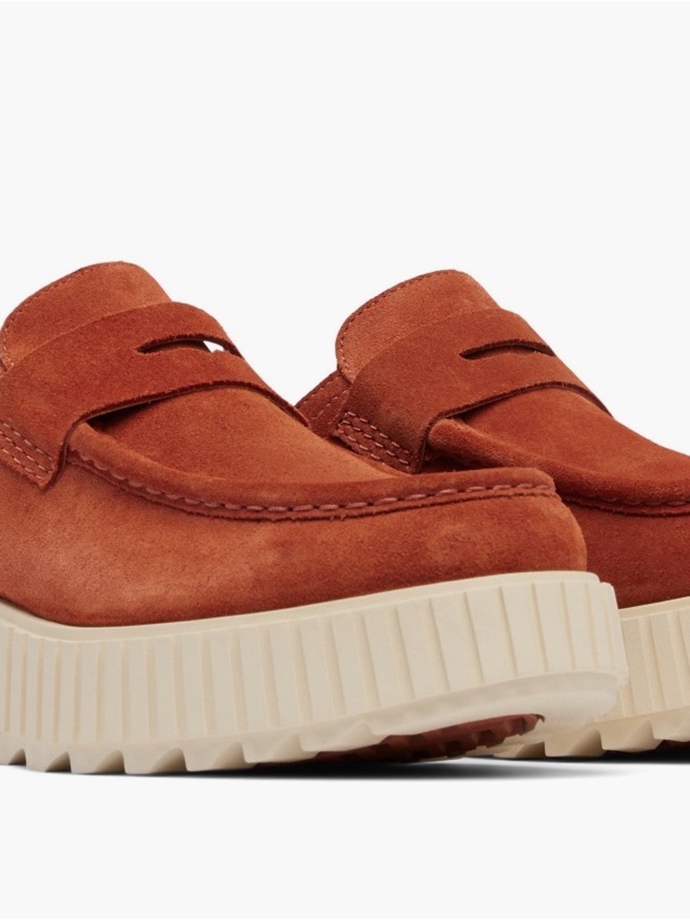 Sorel Women's Suede Mules in Rust with Cream Sole